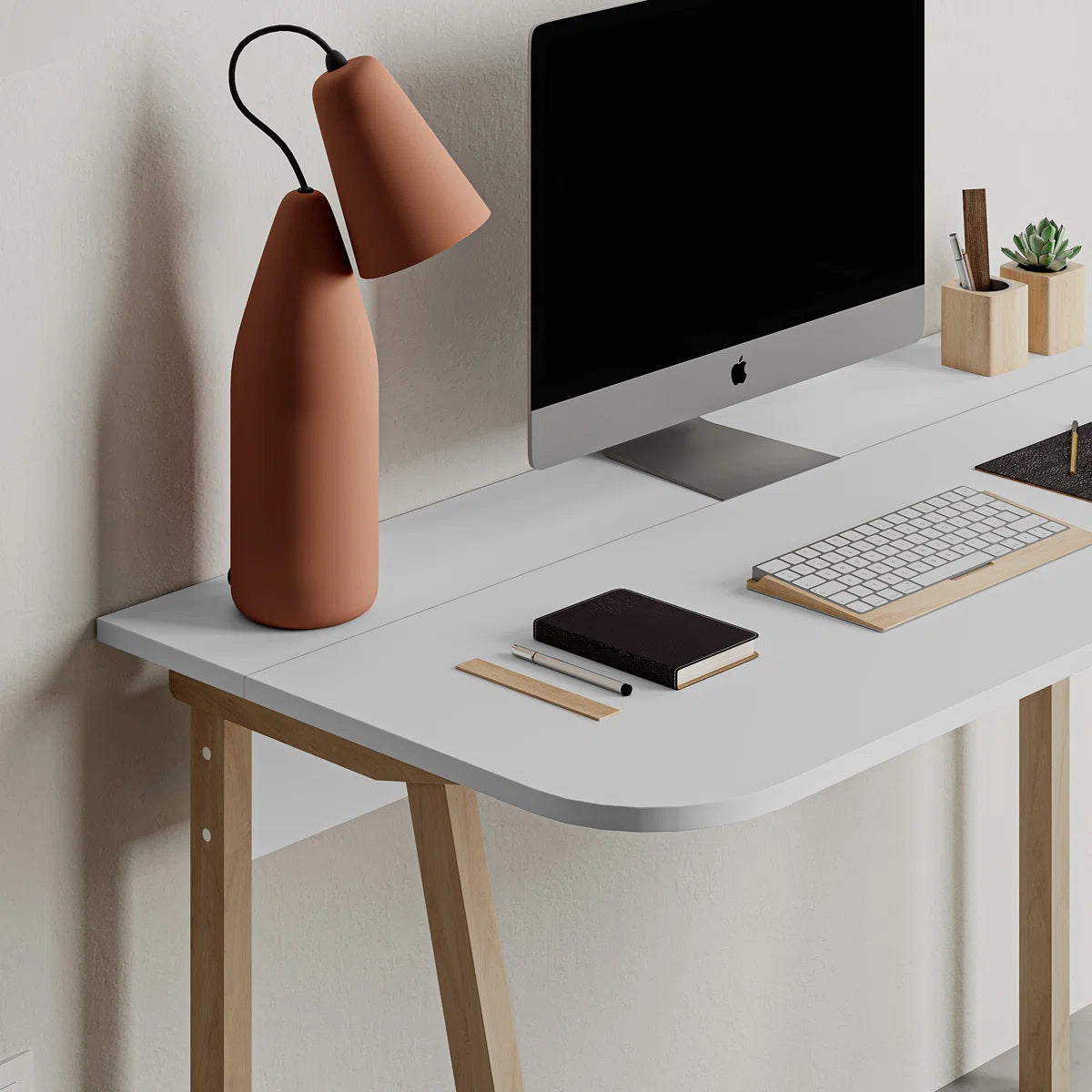 LUTON WORKING TABLE - WHITE-SAPPHIRE OAK