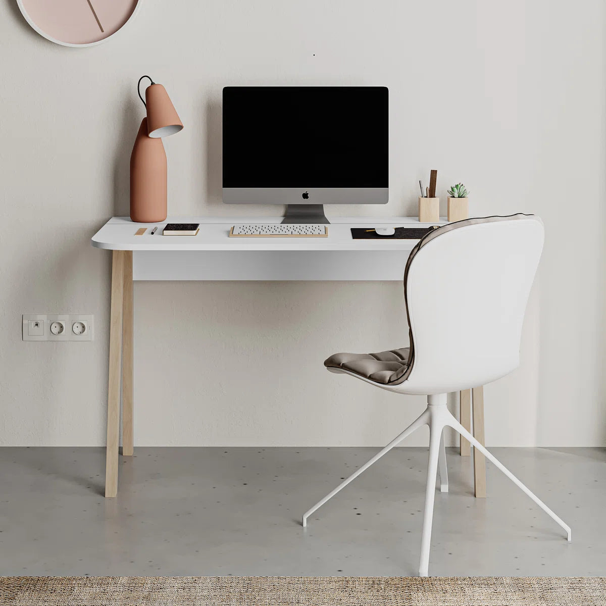 LUTON WORKING TABLE - WHITE-SAPPHIRE OAK