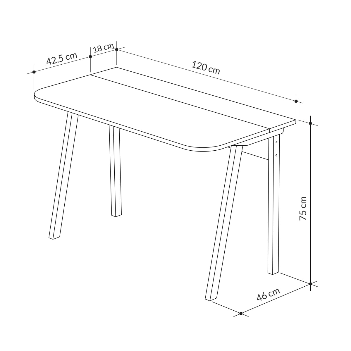 LUTON WORKING TABLE - WHITE-SAPPHIRE OAK