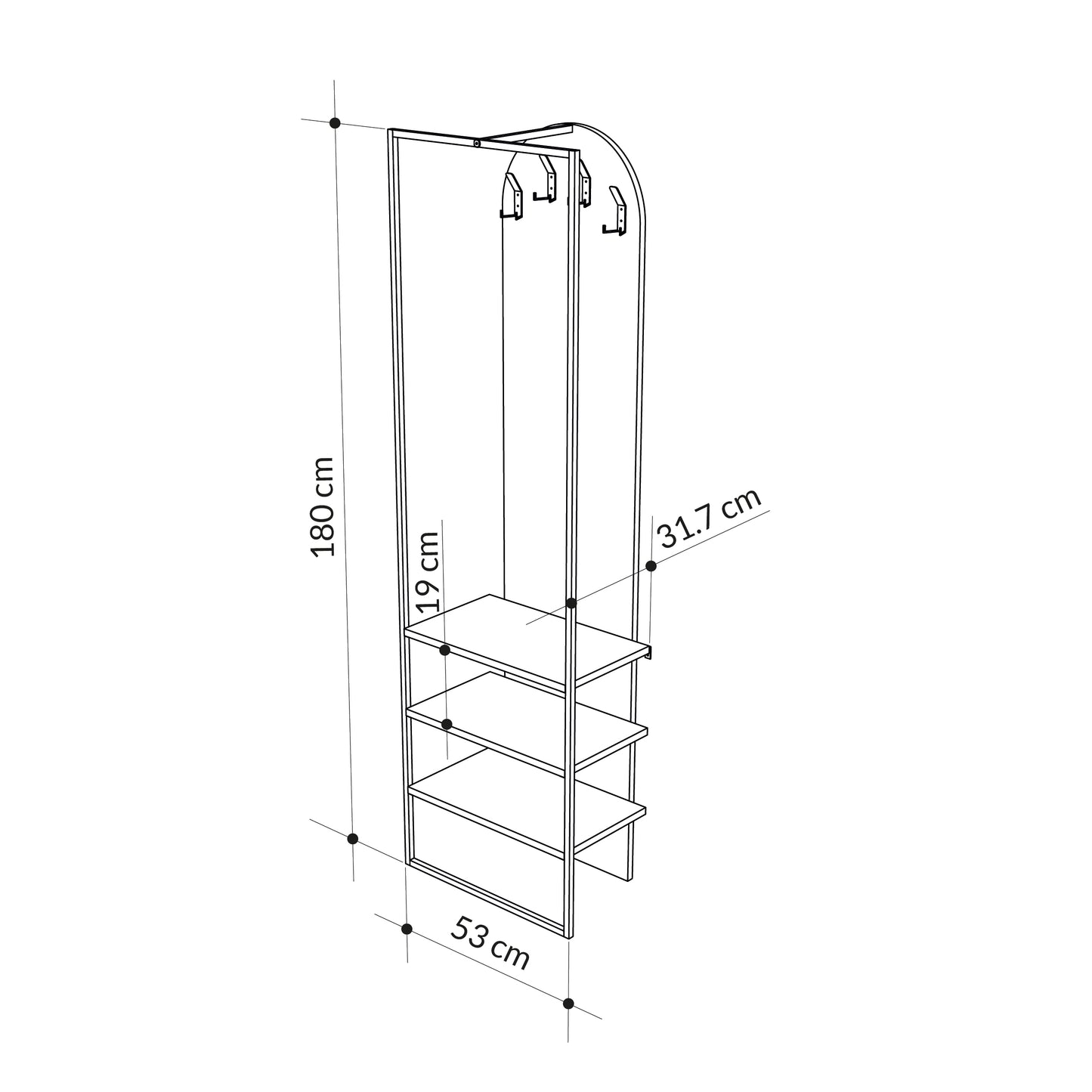 ARCHY HALL STAND - ASH GREEN