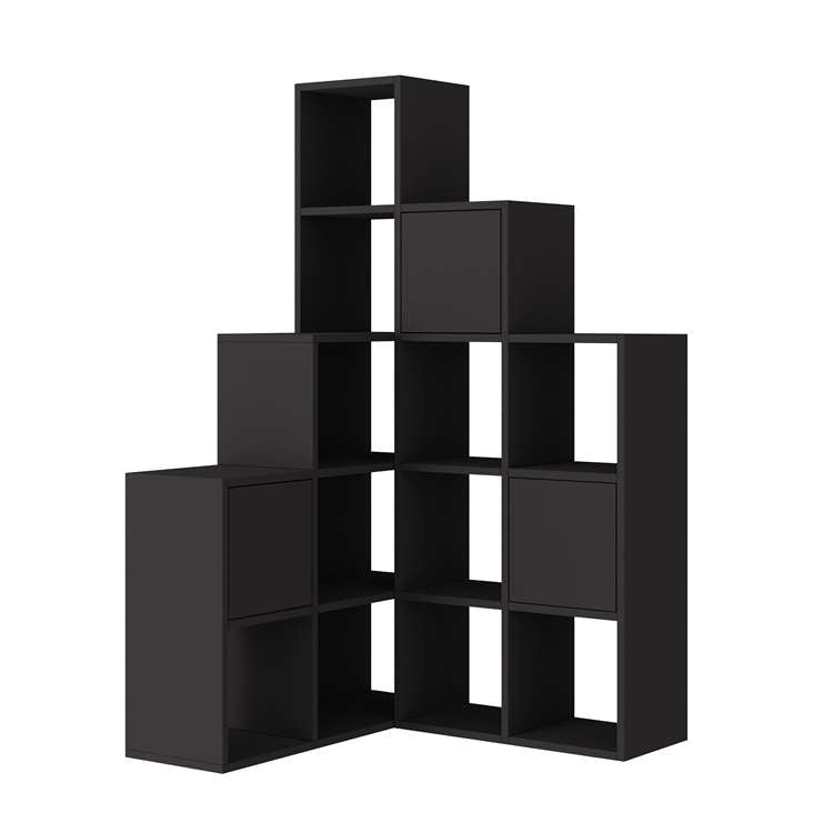 PALMER Corner Bookcase -Black