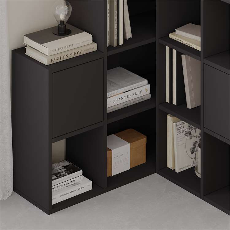 PALMER Corner Bookcase -Black