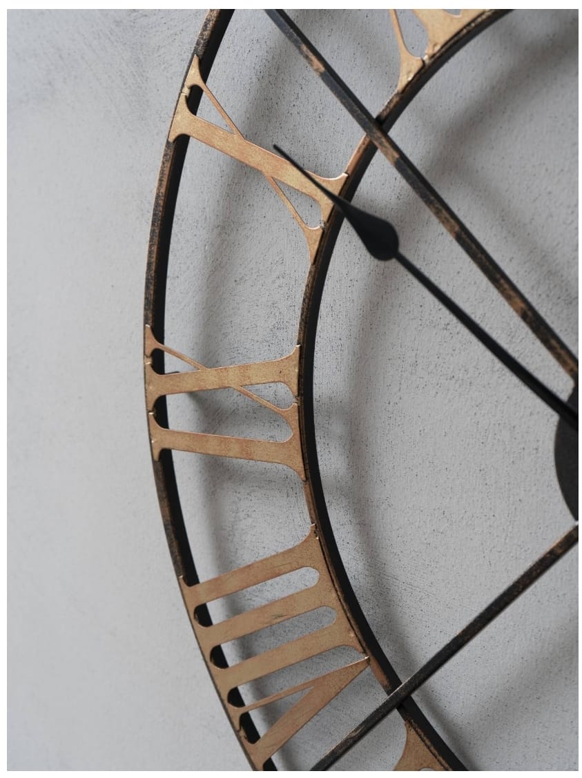 Antique Brass Outdoor Skeletal Wall Clock