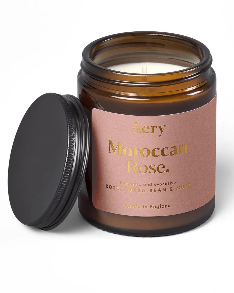 Moroccan Rose Scented Jar Candle - Rose Tonka and Musk