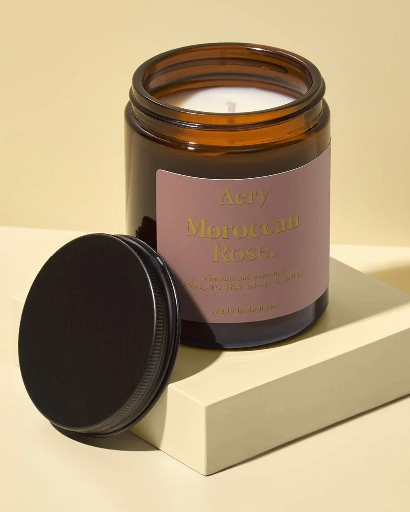 Moroccan Rose Scented Jar Candle - Rose Tonka and Musk