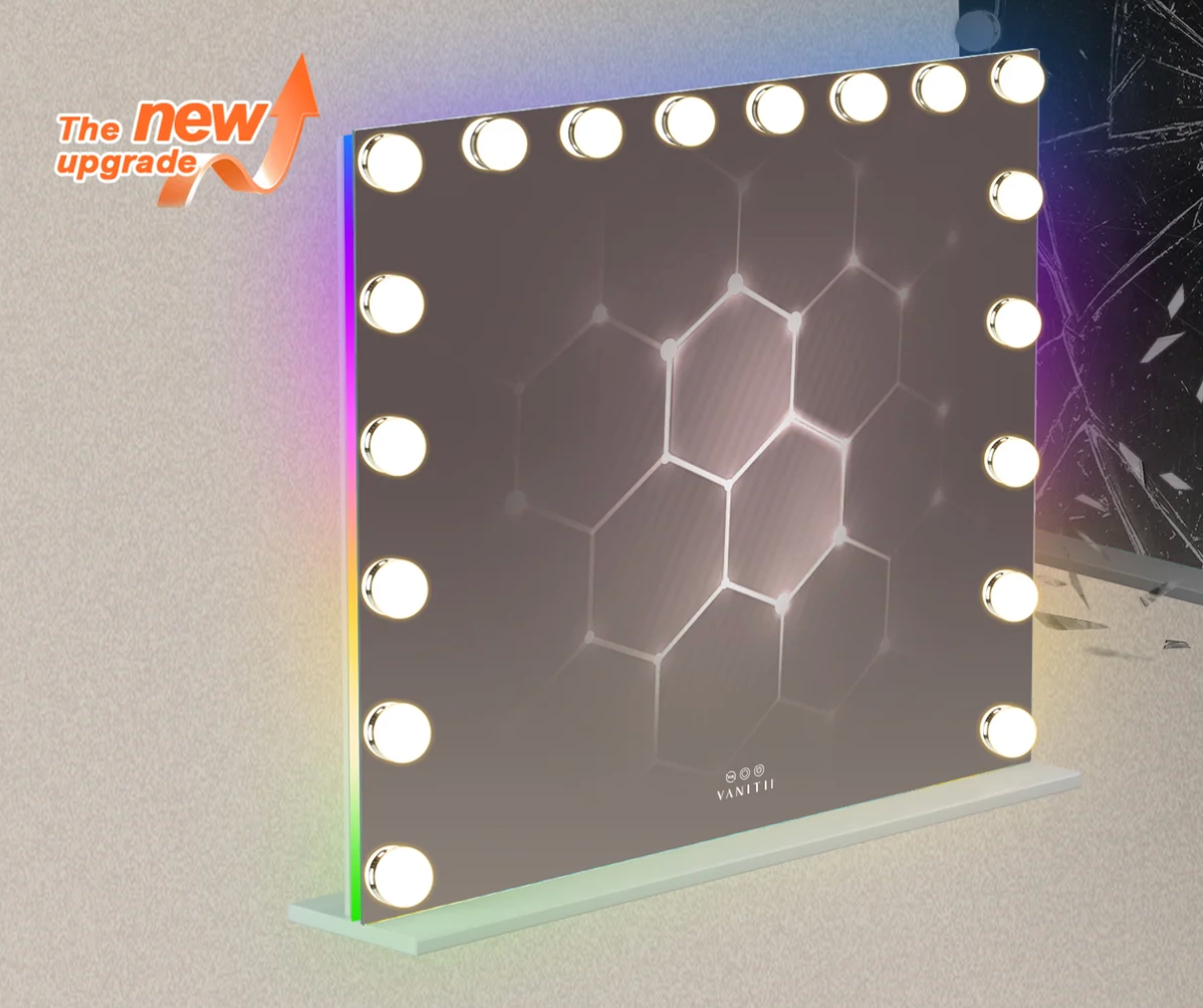 Hollywood Vanity Mirror - Glowy RGB Rainbow (18 bulb)