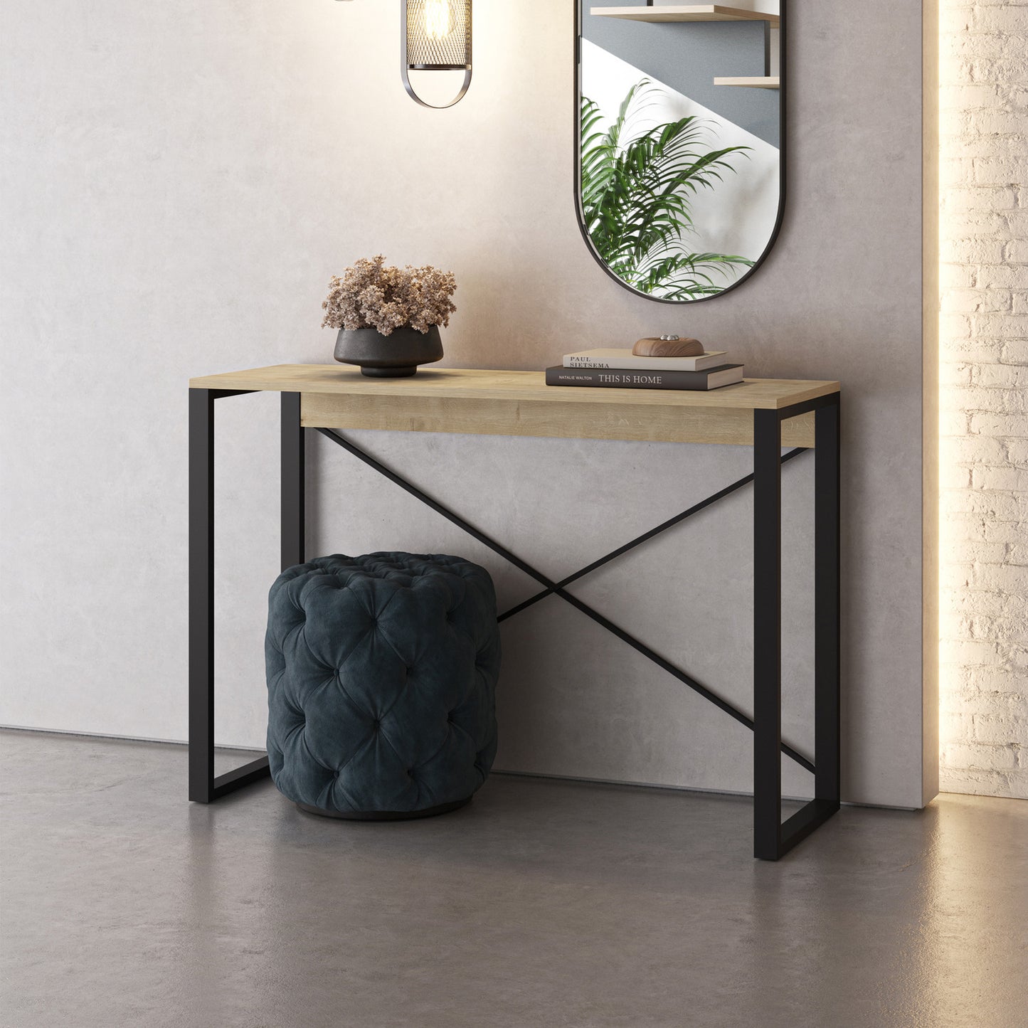 ARCHIE CONSOLE - (METAL BLACK) SAPPHIRE OAK-SAPPHIRE OAK