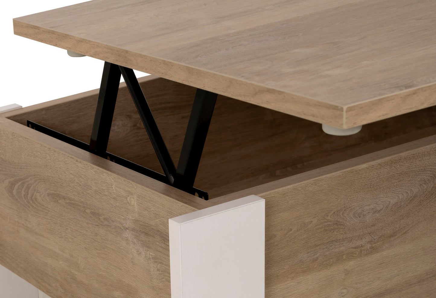 DENVER Lift up Coffee Table - White/Oak