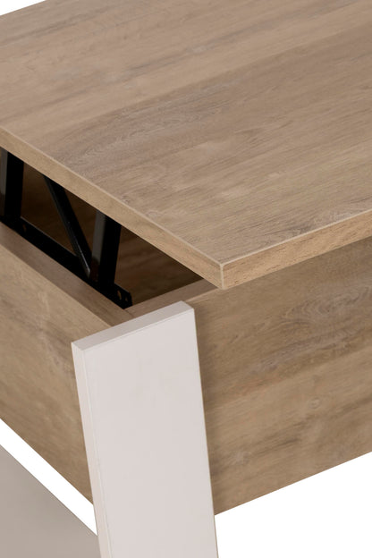 DENVER Lift up Coffee Table - White/Oak