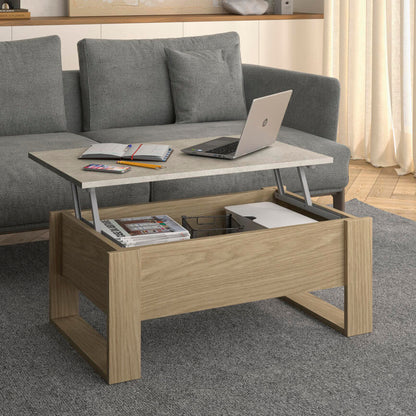 DENVER lift up Coffee Table - Oak