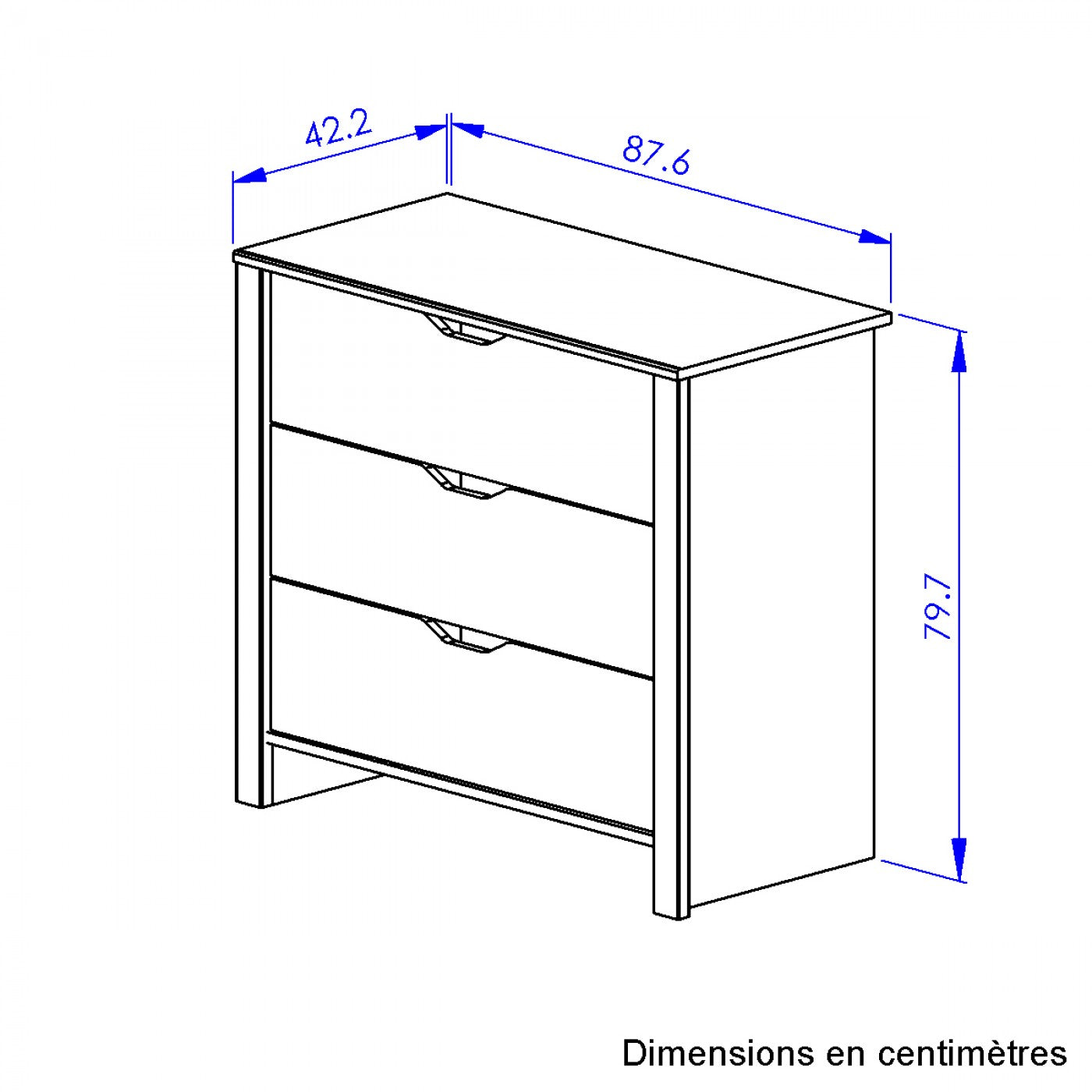 Nairobi 3 drawer chest