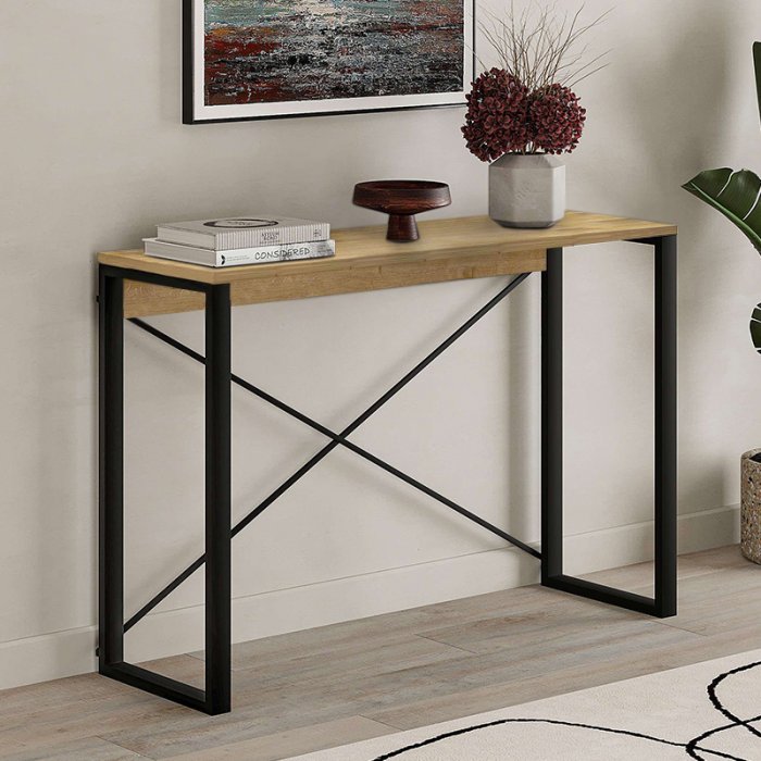 ARCHIE CONSOLE - (METAL BLACK) SAPPHIRE OAK-SAPPHIRE OAK