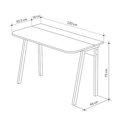 LUTON WORKING TABLE - WHITE-SAPPHIRE OAK