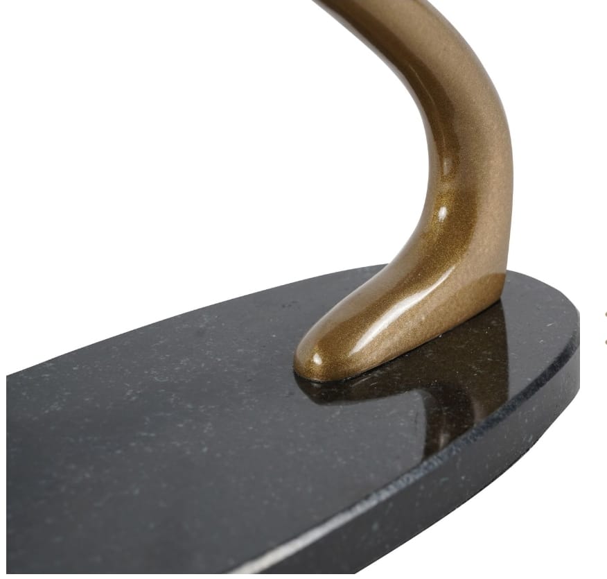 Columbia Jet Antique Brass Aeroplane Sculpture on Granite