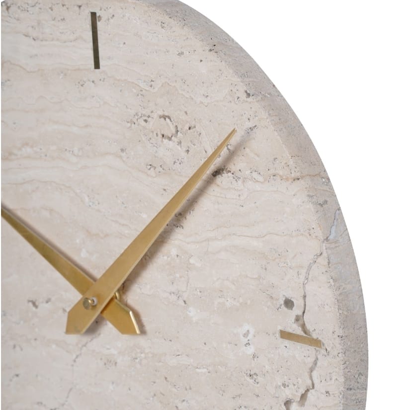 Light Travertine Mantle Clock On Stand