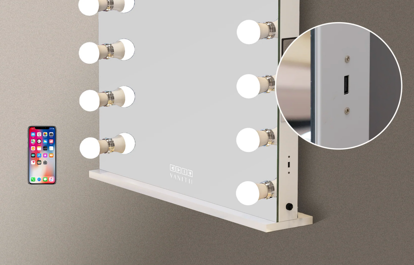 Hollywood Vanity Mirror XXL - 15 Dimmable LED Bulbs